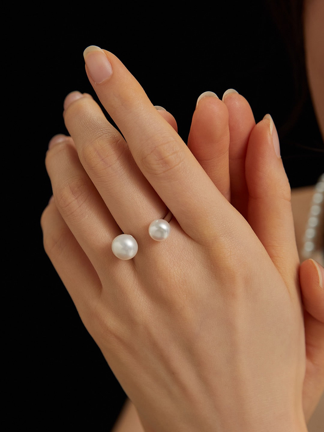 Joyful Smile Pearl Open Ring