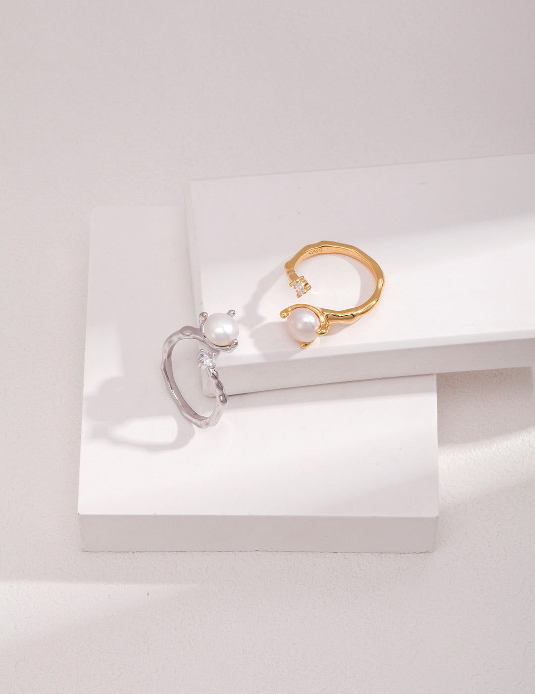 Lumina Pearl and CZ Silver Ring