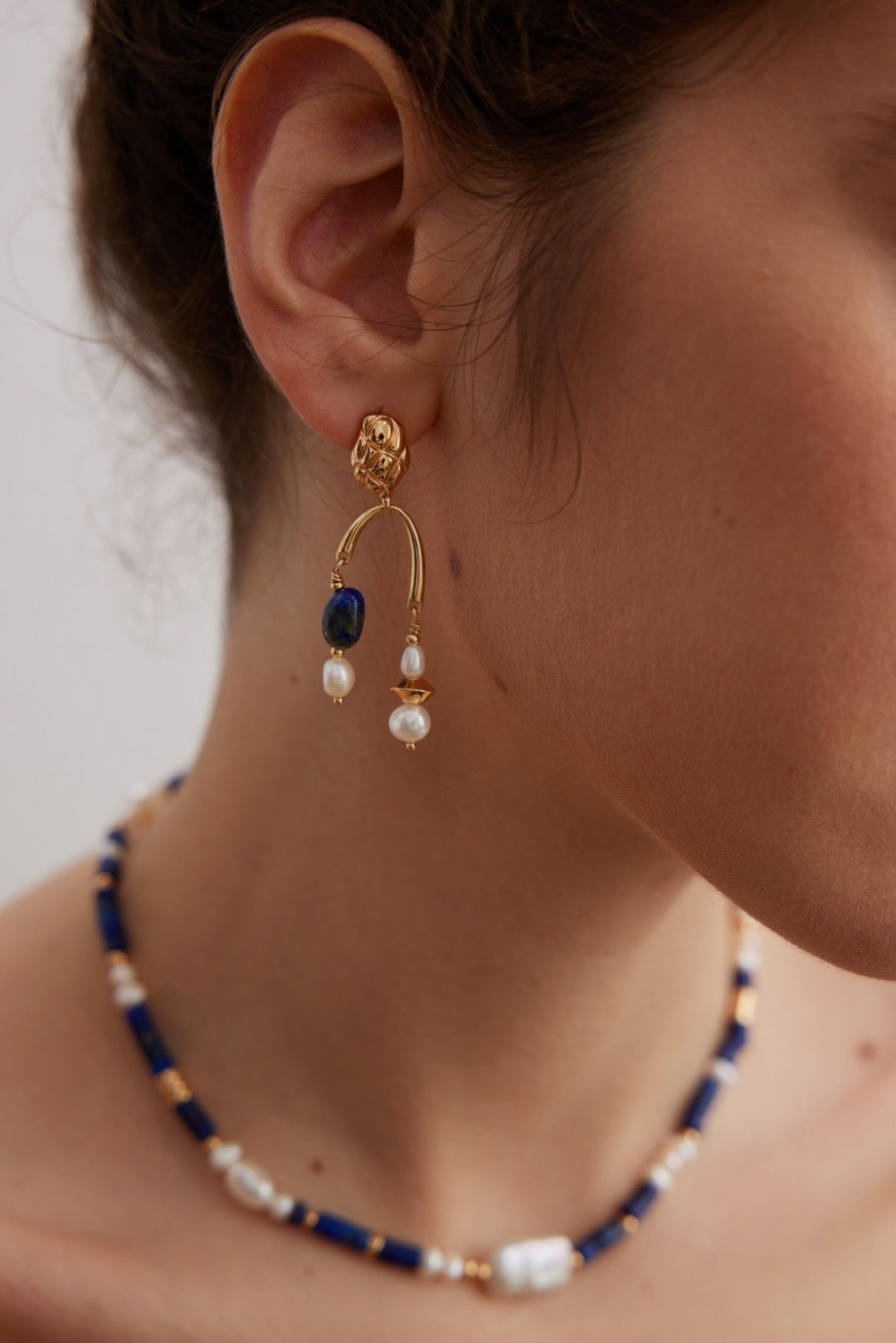 Aria Lapis Lazuli Pearl Earrings