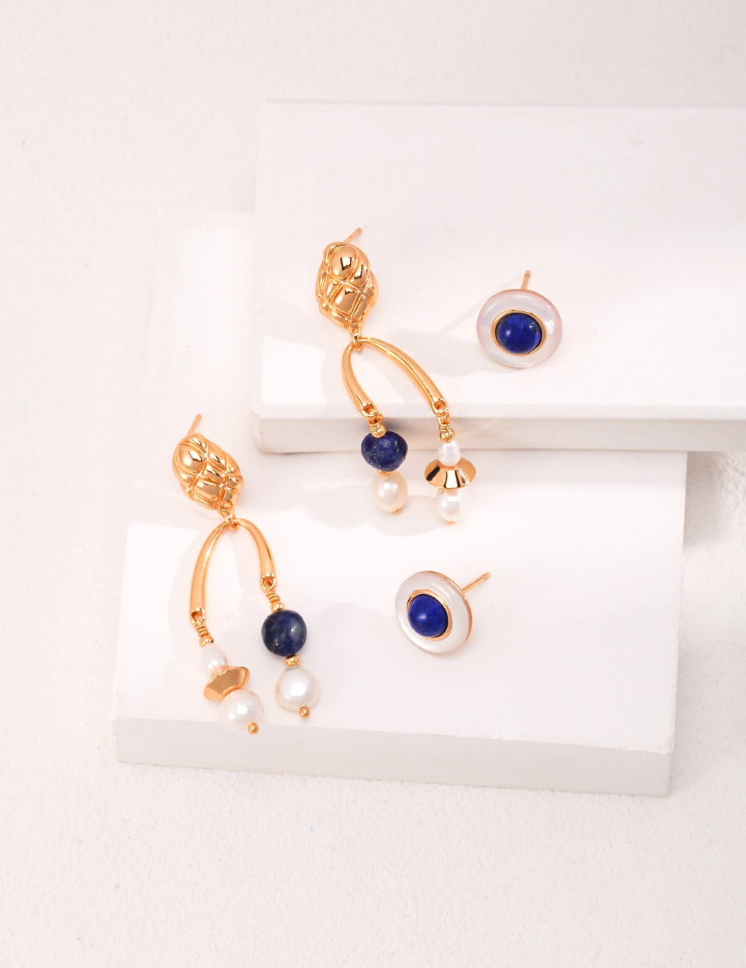 Aria Lapis Lazuli Pearl Earrings