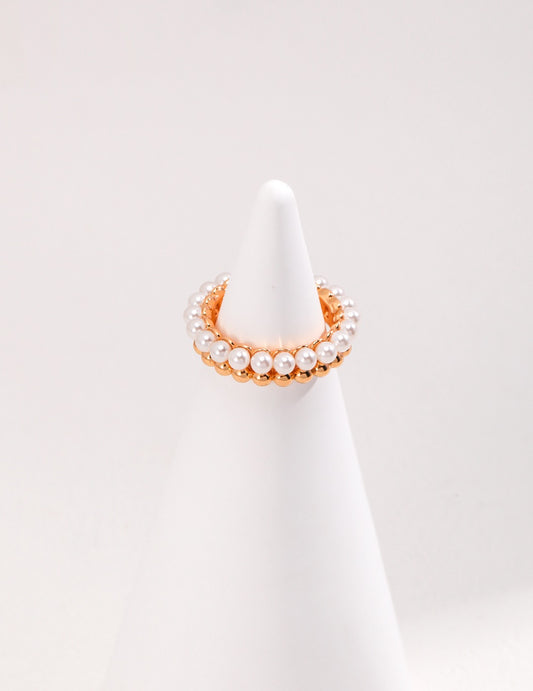 Graceful Balance Pearl and Silver Ring