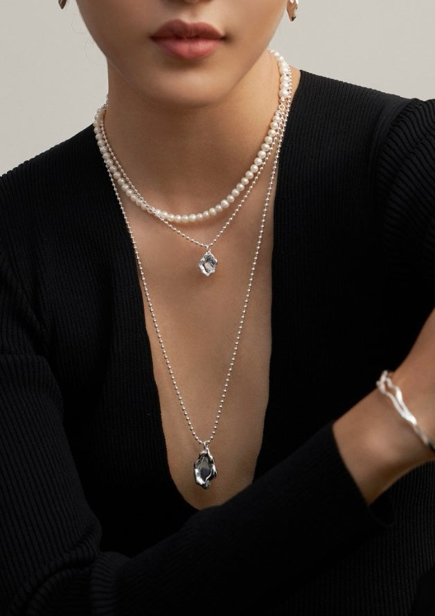 Anastasia Silver Essence Pearl Necklace