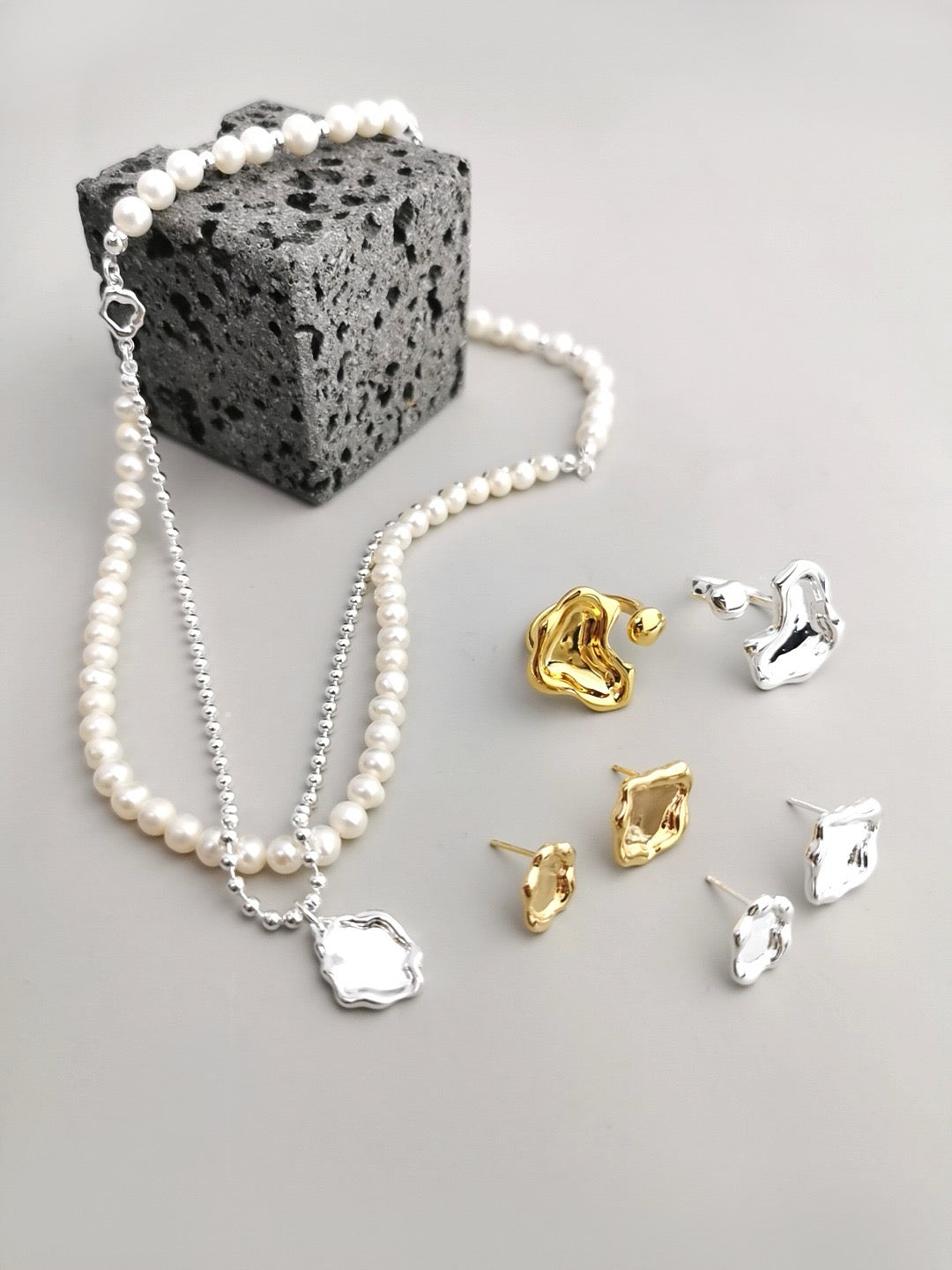 Anastasia Silver Essence Pearl Necklace
