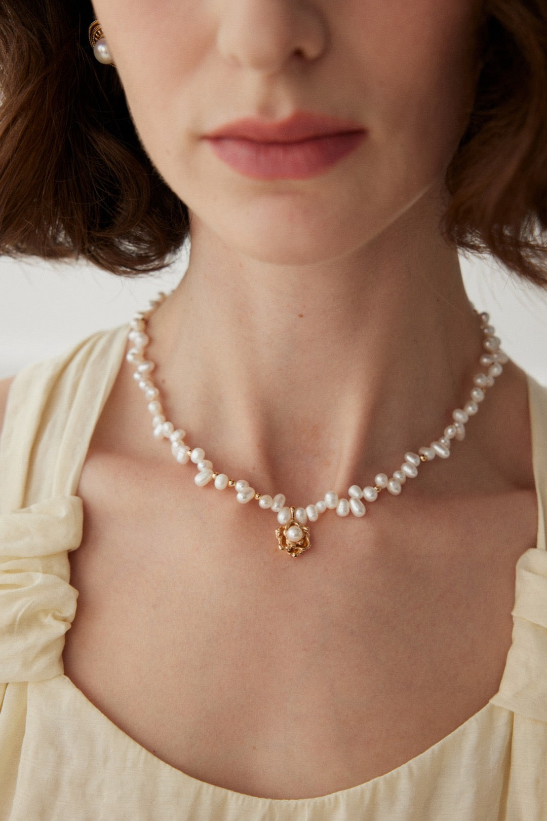 Camellia Elegance Pearl Necklace
