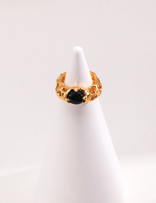 Noir Blace Agate Ring