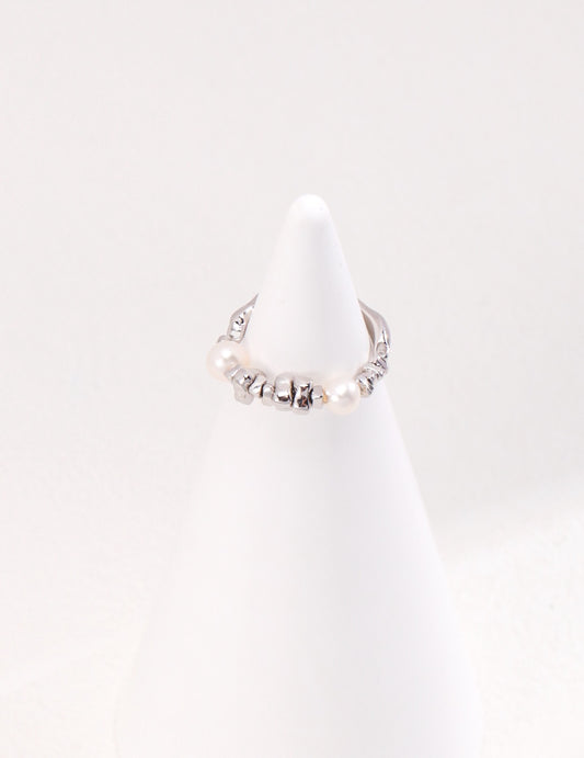 Lustrous Pearl Sparkle Ring