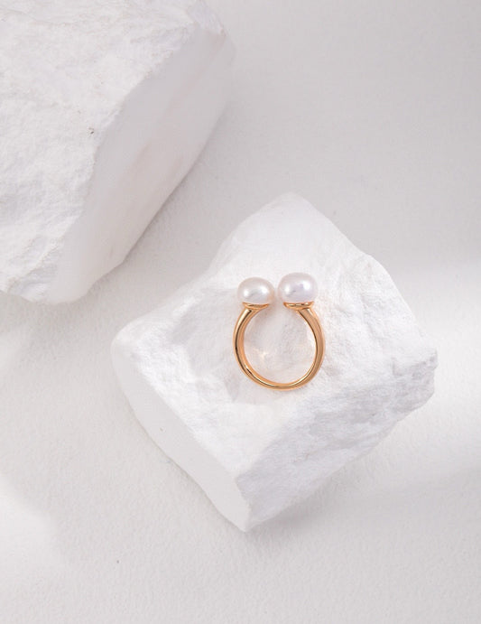 Joyful Smile Pearl Open Ring