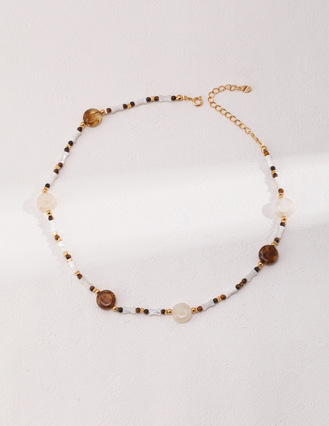 Oceanic Serenity: Silver Tiger's Eye Seashell Necklace