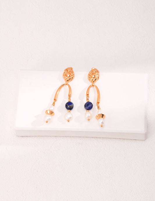 Aria Lapis Lazuli Pearl Earrings