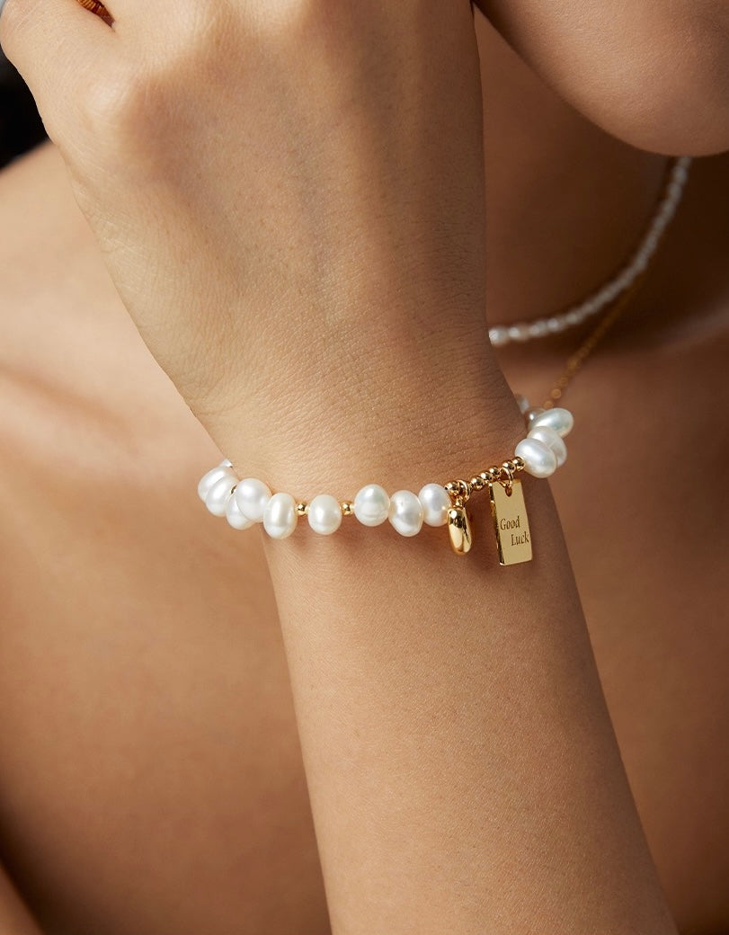 Elegant Pearl Whispers Bracelet