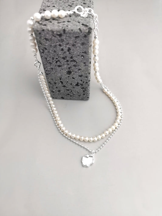 Anastasia Silver Essence Pearl Necklace