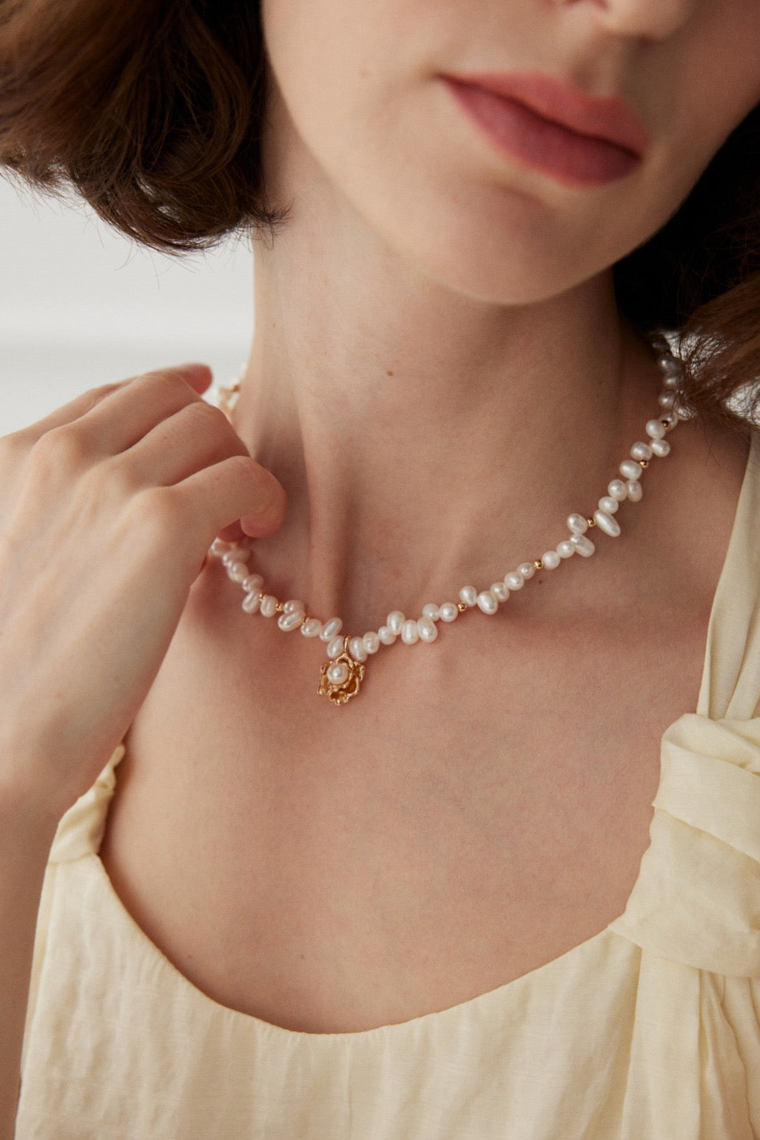 Camellia Elegance Pearl Necklace